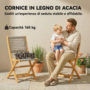 Set di 2 Sedie Pieghevoli da Giardino 47,5x56x88 cm in Rattan PE e Legno di Acacia Grigio      