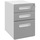 Cassettiera da Ufficio 3 Cassetti con Serratura Portadocumenti Formato A4 in Acciaio Grigio Chiaro  