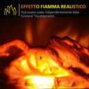 Camino Elettrico da Terra 600-1200W con Effetto Fiamma in Plastica e Vetro Temperato Bianco      