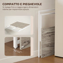 Scrivania Pieghevole Salvaspazio 100x48x87,5 cm con Stand per Monitor Rimovibile in Accaio Bianco e Legno      