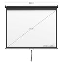 Telo Proiettore 100"" Regolabile con Montaggio a Soffitto e Parete Formato 4:3 203x7,5x152 cm Bianco e Nero