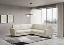 Divano Angolare 5 Posti 228x228x85 cm Yasel in Tessuto Latte