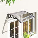 Pensilina da Esterni Impermeabile e Anti-UV 75x100x23 cm in PC PP e Alluminio Trasparente e Nero      