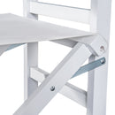 Sedia da Regista Pieghevole in Legno di Faggio 56x46x88 cm  Bianco