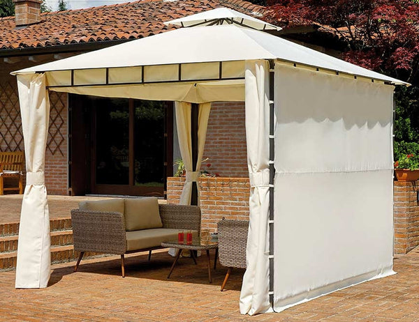 online Gazebo da Giardino in Ferro 3X3m Vorghini Iron Ecrù