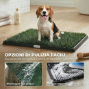 Tappetino Erboso Lavabile per Cani 76x50,5 cm con Erba Artificiale e Vassoio per Uso Interno ed Esterno       