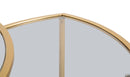 Tavolinetti da Caffè Triangle Set 3 Pz Ø60x50 cm - Ø50x45 cm - Ø40x40 cm in Ferro e Vetro Oro      