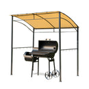 Riparo per Barbecue Pergola da Giardino 2.15x1.5x1.8/2.2m in Acciaio Beige 