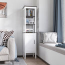 Mobile Bagno a Colonna 40x38x162,5 cm Salvaspazio con 3 Ripiani Aperti in MDF Bianco      