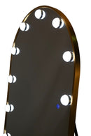 Specchio da Terra LED Hollywood Arco 70x6x170 cm in Alluminio e Specchio Oro      