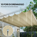 Telo per Pergola 250x255 cm con 10 Fori di Drenaggio in Poliestere  Crema      
