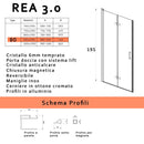 Porta Parete Doccia 1 Anta a Libro in Cristallo Trasparente 6mm H195 Bonussi Fiona Varie Misure