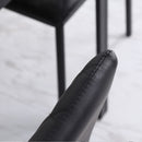 Set 4 Sedie da Pranzo in Finta Pelle Effetto Diamantato Nero   