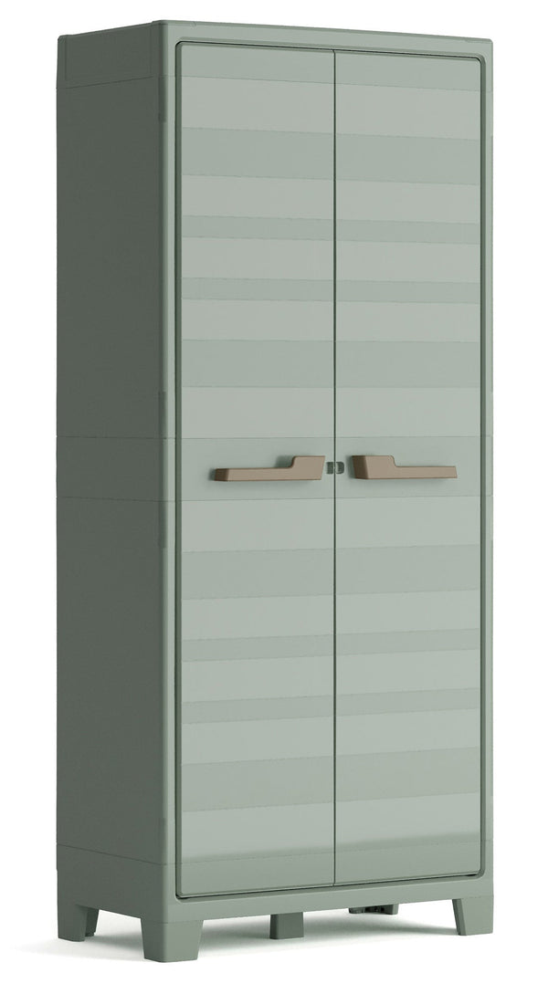 Armadio da Giardino 4 Ripiani 80x44x182 cm Keter Planet Outdoor Alto Grigio e Verde prezzo