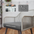 Set da Giardino 5 Pezzi con 4 Sedie e Tavolo Rotondo con Foro in Rattan e Acciaio Marrone e Grigio   