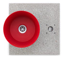 Base con Vaschetta per Fontane con Ghiera Piccola 40x40x5 cm in Cemento Belfer 42/BSE/4 Rosso