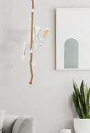 Lampadario Monkey Bianco 27x32x60 cm in Resina Bianco e Marrone      