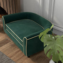 Cuccia Divano per Cani Taglia Piccola e Media con Cuscino 79x56x35 cm in Velluto Verde Scuro 