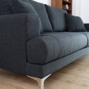 Divano 3 Posti 197x87x87 cm in Tessuto Grigio Scuro