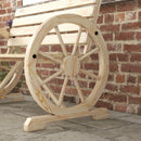 Panchina da Giardino 2 Posti 105,5x56x79 cm con Braccioli a Ruota di Carro in Legno a Doghe      