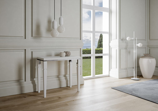 acquista Consolle Allungabile 90x45-90x80 cm in Nobilitato Bianco