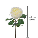 Set 4 Rose Artificiali Cabbage Altezza 49 cm Bianco