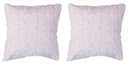 Set 2 Cuscini Decorativi 43x43x6 cm in Poliestere VdE Tivoli 1996 Furry Bianco