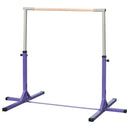 Barra da Ginnastica per Bambini 3+ Anni 194x121x92-150 cm in Acciaio e Legno Massello di Faggio Viola      