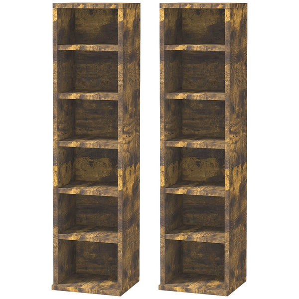 sconto Set 2 Pezzi Mobile Libreria Porta CD 21x19.2x88,3 cm Marrone