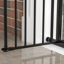 Cancellino per Cani Regolabile 74-100x77 cm con Chiusura Automatica in Acciaio e Plastica Nero  