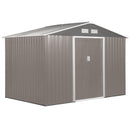 Casetta Box da Giardino in Lamiera Grigia 277x191x192 cm 