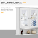 Specchiera da Bagno 2 Ante in MDF Bianco 56x13x58 cm 