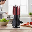 Set 6 Mestoli da Cucina per Uso Alimentare Resistenti al Calore con Supporto Bordeaux