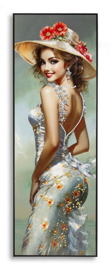 sconto Dipinto su Tela Laccato Elegant con Cornice 52x4,5x152 cm in Pino e Tela e Plastica