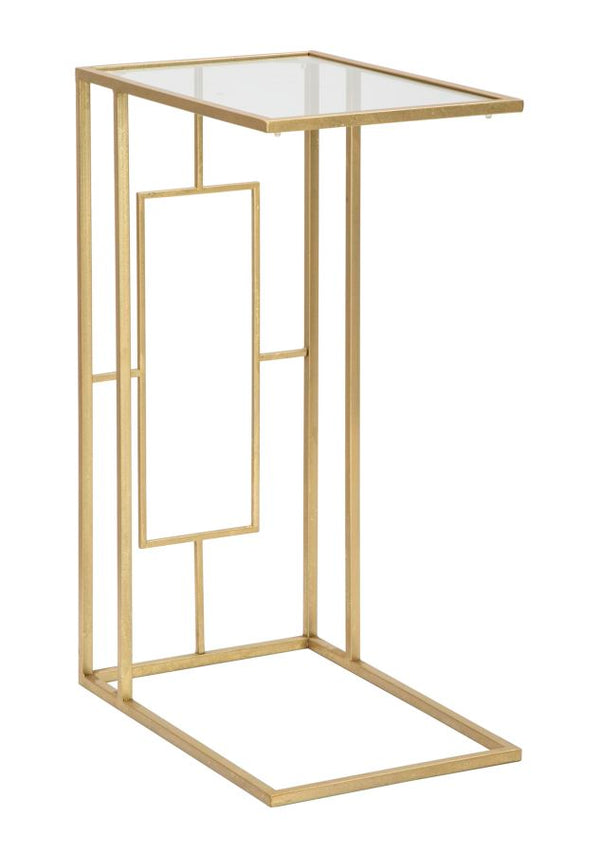 prezzo Tavolinetto C 40,5x25,5x60 cm in Ferro e Vetro Oro
