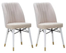 Set 2 Sedie Bella Crema 50x49x92,5 cm in Ferro e Legno