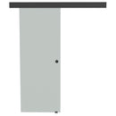 Porta Scorrevole 77,5x205 cm con Binario Silenzioso e Guida in Vetro Temperato Sabbiato Trasparente      