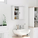 Mobiletto da Parete Salvaspazio 4 Ripiani Anta in Legno Bianco 53x14.5x50.5 cm