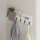 Mensola Appendiabiti da Parete 74x15,7x26 cm Attaccapanni Bianco e Beige Chiaro     