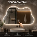 Specchio Nuvola 50x70 cm con LED 3 Colori Dimmerabile con Pulsante Touch      