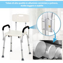 Sedia per Doccia con braccioli - Sedile da vasca con schienale sedia regolabile in altezza 