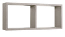 Mensola Rettangolare 2 Scomparti da Parete 70x30x15,5 cm in Fibra di Legno Morgana Rovere Grigio New