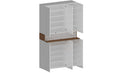 Armadio Scarpiera 6 Ante e 1 Ripiano a Ribalta 114x35x200 cm Savona 6A 1R Bianco Opaco/Rovere Wotan  