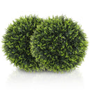Set di 2 Piante Artificiali a Sfera Ø45 cm con Foglie di Cedro per Casa e Giardino Verde   