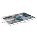 Tappeto Moderno per Interni 200x140 cm in Poliestere Effetto Vellutato Multicolore