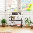 Portapiante a 3 Livelli 69x28,5x78 cm per Interni ed Esterni in Metallo Nero      