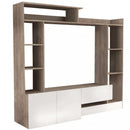 Parete Attrezzata Soggiorno Entry 180x28/40x165 h cm in Truciolare bilaminato Bianco