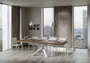 Tavolo Allungabile 200-304x90x77 cm Volantis Premium Noce Telaio Bianco 