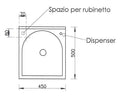 Mobile Lavatoio 45x50x85cm Anta Asse in Termoplastico Montegrappa Edilla Bianco Sinistra