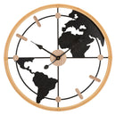 Orologio da Muro World New 60x5x60 cm in Ferro e MDF Marrone e Nero      